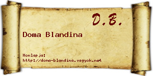 Doma Blandina névjegykártya
